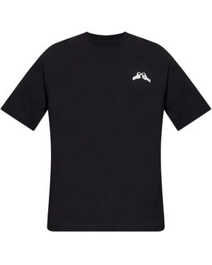 Samsøe & Samsøe Saflorian Hand-Motif Organic-Cotton T-Shirt - Black