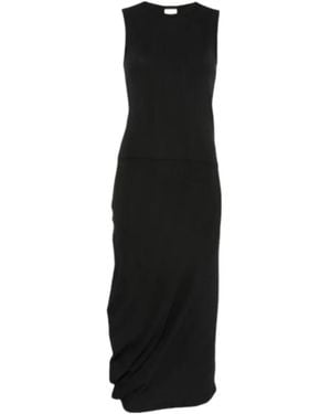 Calvin Klein Ribbed Sleeveless Midi Dress - Black