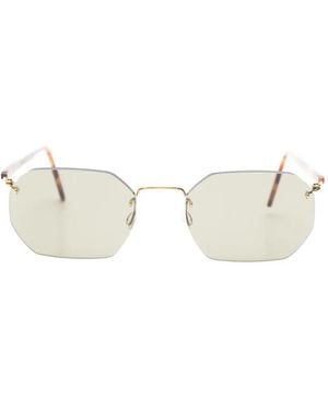 Lindberg Rimless Geometric-Frame Sunglasses - Natural