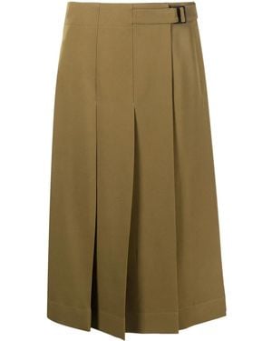 Lemaire Pleated Wool Wrap Skirt - Green