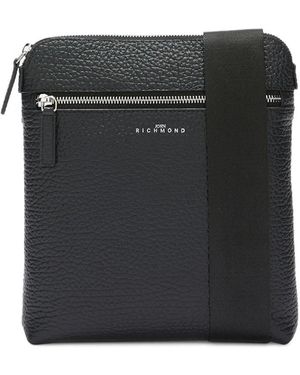 John Richmond Zip Messenger Bag - Black