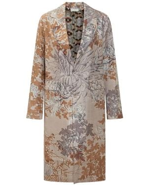 Pierre Louis Mascia Cialda Fantasia Floral Coat - White