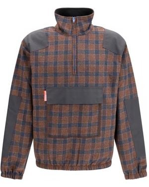 GR10K Sweat À Demi-Zip À Carreaux - Purple