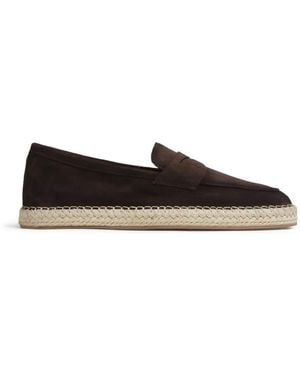 Santoni Leather Loafers - Black
