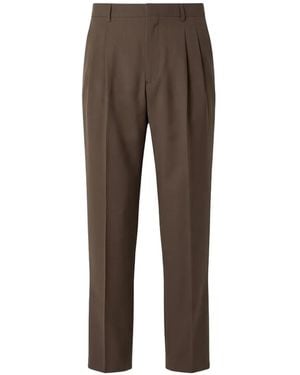 BE ABLE Mat Pleated Trousers - Brown