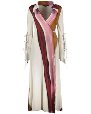 Ellery Vestido Midi De Manga Larga - Blanco