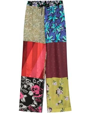 Marine Serre Regenerated Silk Pants - Red