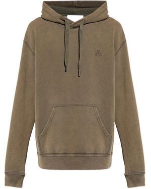 Isabel Marant Hoodie mit Logo-Stickerei - Grün