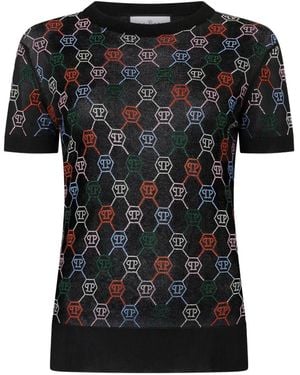 Philipp Plein Camiseta con monograma - Negro