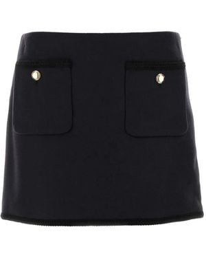Miu Miu Minijupe En Laine - Noir