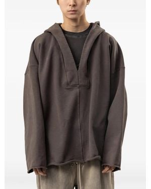 Rick Owens Hooded V-Neck Hoodie - Grey