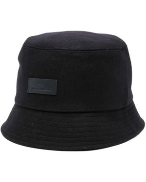 Paul & Shark Logo-Plaque Bucket Hat - Black