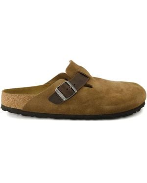 Birkenstock Boston Mules mit Schnalle - Braun