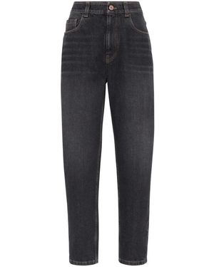 Brunello Cucinelli Pantalone Beggy In Denim - Blu