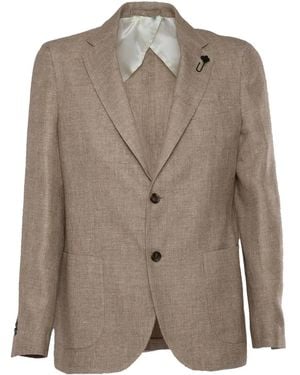 Lardini Three-button patch-pocket blazer - Marrón