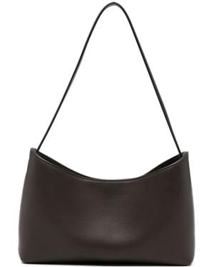 The Row Alma Leather Shoulder Bag - Black