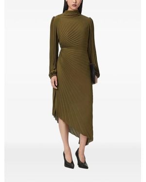AllSaints Pleated Asymmetric Dress - Green