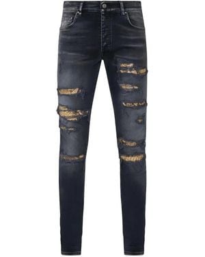 Amiri Snake Thrasher Skinny Jeans - Blue