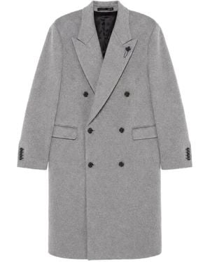 Lardini Double-Breasted Peak-Lapels Coat - Gray