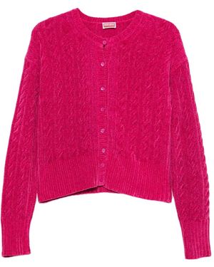 KENZO Cardigan Mit Zopfmuster - Rot