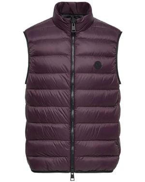 Moncler Logo-Patch Quilted Gilet - Purple