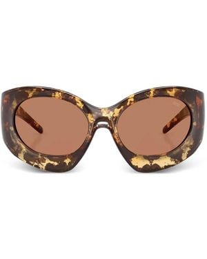 DIESEL Tortoiseshell-Effect Oval-Frame Sunglasses - Pink