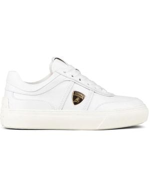 Tod's Automobili Lamborghini Sneakers Con Logo Goffrato - Bianco