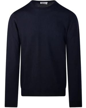 Roberto Collina Crew-Neck Ribbed-Trim Jumper - Blue