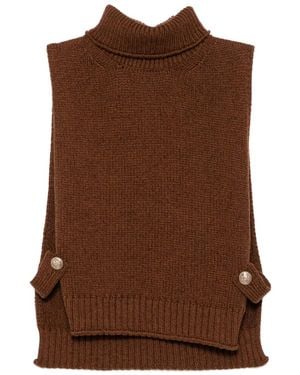 Barrie Oberteil mit Logo-Knöpfen - Braun