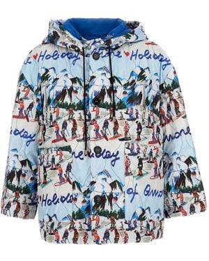 ALESSANDRO ENRIQUEZ Kapuzenjacke Mit Print - Blau