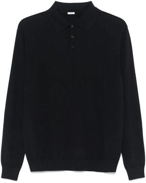 Malo Fine Knit Virgin Wool Polo Shirt - Blue