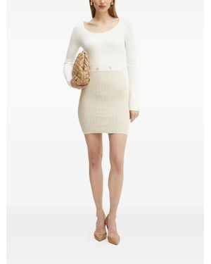 Guess Pearl-Button Knit Mini Dress - Natural
