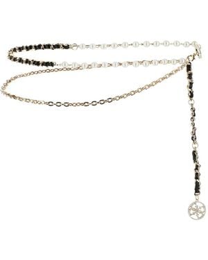 Guess Pearl-Embellished Chain Belt - Metallic