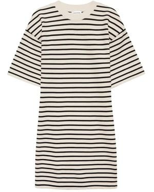 Anine Bing Stripe Mona T-Shirt Mini Dress - Natural