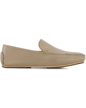 Manolo Blahnik Mayfair Leather Loafers - Grey