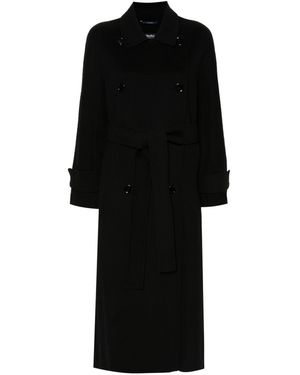 Max Mara Hester Mantel Met Dubbele Rij Knopen - Zwart