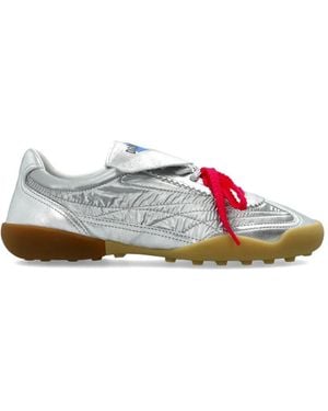 DSquared² Ruched Leather Trainers - White