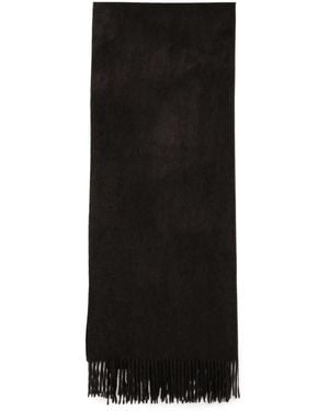 N.Peal Cashmere Fringed Woven Shawl - Black