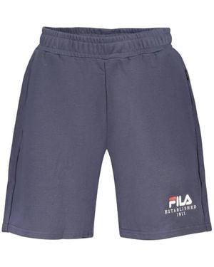 Fila Logo-Print Cotton Shorts - Blue
