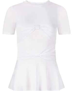 Nina Ricci Bow Detailed T-Shirt - White
