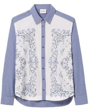 Claudie Pierlot Striped Embroidered Shirt - Blue