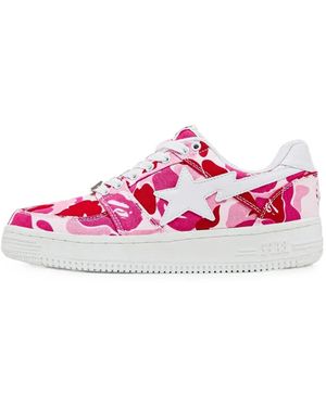 A Bathing Ape Bape Sta Abc Camo Sneakers - Pink