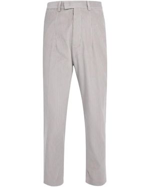 Gaelle Pleated-Front Corduroy Pants - Grey