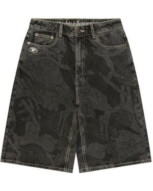Aape By A Bathing Ape Shorts Con Logo Ricamato - Grigio