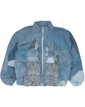 Who Decides War Embroidered Bomber Jacket - Blue