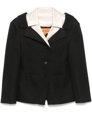 Stine Goya Double-Collar Tailored Jacket - Black