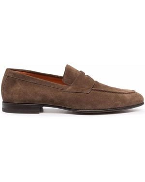 Santoni レザーローファー - ブラウン