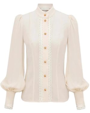 Zimmermann Button-Fastening Trim-Detail Blouse - White