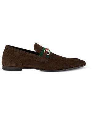Gucci Horsebit Web Loafers - White