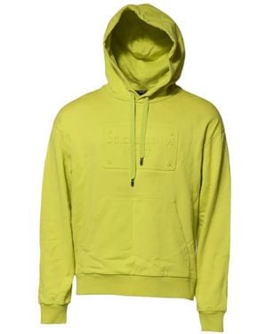 Dolce & Gabbana Logo-Embossed Cotton Hoodie - Yellow
